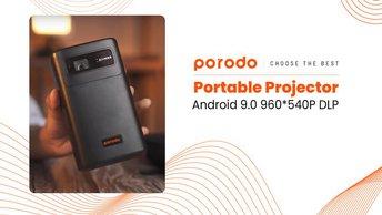 Porodo Android 9.0 960*540P DLP Portable Projector - PD-LSDLPP-BK
