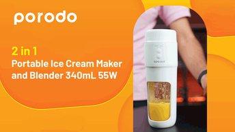Porodo LifeStyle 2 in 1 Portable Ice Cream Maker and Blender 340mL 55W - PD-BLICM-WH