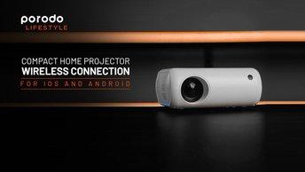Porodo LifeStyle Compact Home Projector Wireless Connection For iOS and ANDROID - PD-LSMPRJ-WH