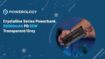 Powerology Crystalline Series Powerbank 20000mAh PD 65W - Transparent/Grey - PPBCHA25
