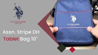 U.S.Polo Assn. Stripe DH Tablet Bag 10" - Navy - USTB10PTRV