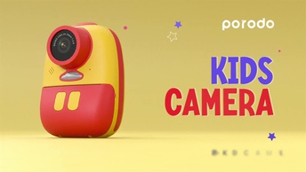 Porodo Rechargeable Kid's Camera 1080P - Yellow