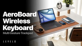 لوحة مفاتيح Levelo AeroBoard اللاسلكية بجلد سافيان للإيباد برو 11" - أسود