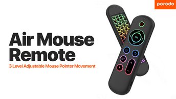 Shop Porodo Air Mouse Remote Mini Keyboard 6-Axis Gyro Sensor (PD-ARMKB-BK)