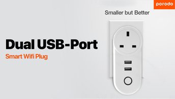 Porodo Lifestyle Dual USB-Port Smart Wifi Plug - UK 16A (PD-WFPU2-WH)