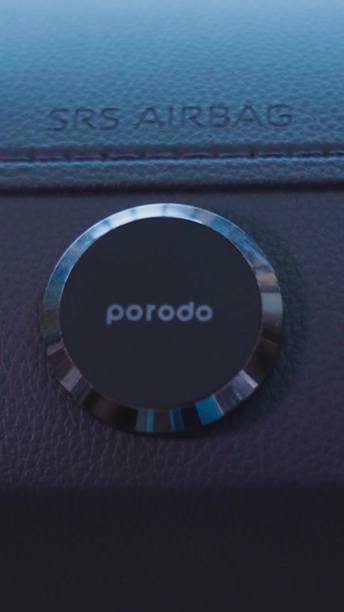 Porodo Magnetic Dash Mount with Zinc Alloy and 360° Adjustable Viewing Angle - Black