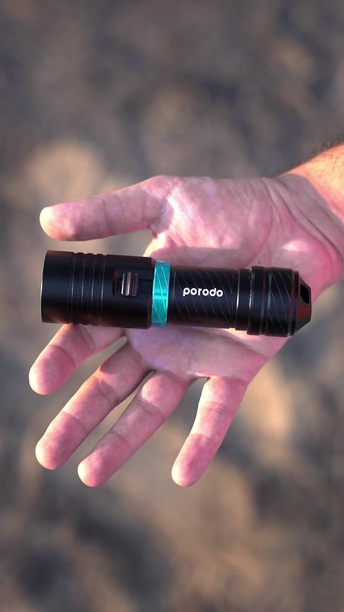 Buy Porodo Camping Rechargeable LED Flash Light With Case, Charging Stand and Cable (PD-CRLDFLCS-BK)