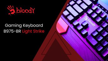 بلودي لوحة مفاتيح الألعاب B975-BR Light Strike ، لوحة مفاتيح الألعاب RGB Animation ، (LK Libra Brown Switch) - أسود