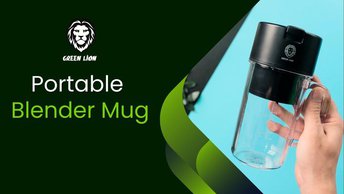 Green Lion Portable Blender Mug - Black