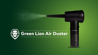 Green Lion Portable Air Duster, 2000 mAh × 3 Batteries, Lightweight, Powerful & Portable Design, 3 Gears, USB Charging, Strong Wind, Cordless, ABS Material - Black Color