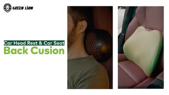 Shop Green Lion Car Seat Back Cushion in UAE | Premium Quality - Beige | (GNSETCUSNLBR)