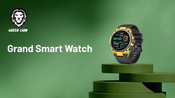 Green Lion Grand Smart Watch with Yellow Case - Black