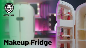 Green Lion Makeup Fridge 12L 42W, Time & Temperature Set, Control Buttons, Digital Display, Lipstick shelf, Removable Drawer - Beige / White