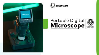 Green Lion Portable Digital Microscope 20X-100X Zoom - Black