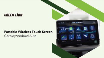 Green Lion Portable Wireless Touch Screen Carplay/Android Auto - Black