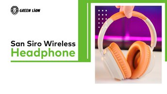 Green Lion SanSiro Wireless Headphones in UAE |  Built-in Microphone AUX  - Beige Color | (GNSANSIRWHPBG)