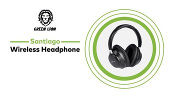 Green Lion Santiago Wireless Headphones, 300mAh Battery Capacity, 24 Hours Play Time, 2.5 Hours Charging Time, 10m Transmission Distance, Built-in Microphone  - Beige 