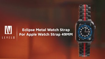 اطلب حزام ساعة Levelo Eclipse 49 ملم من المعدن الفضي لساعة Apple Watch الآن في دبي (LVLMWSSL)