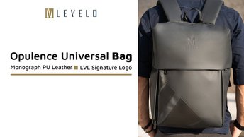 حقيبة Levelo Opulence Universal مع جلد PU وشعار LVL المميز - أسود