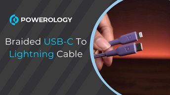 Powerology Braided USB-C To Lightning Charging Cable in UAE | 60W Power Delivery - Black color | (P23BRCL12BK)