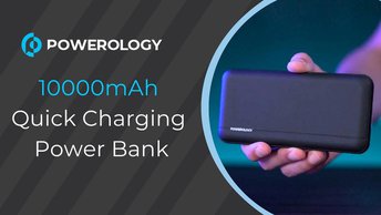 Powerology 10000mAh Quick Charging Power Bank - White