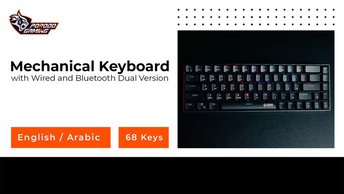 Porodo Gaming Keyboard - Dual Version, English & Arabic, US+Arabic Switches (PDX214-BK)