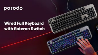 Shop Porodo Gaming Wired Full Keyboard with Gateron Switch (Red) (PDX219-RSW)