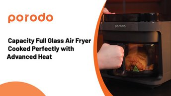 Porodo LifeStyle Glass Pot Air Fryer 5.5L 1200W - Black