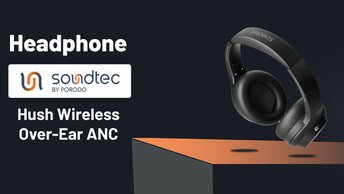 Porodo Soundtec Hush Wireless Over-Ear ANC Headphone - Black