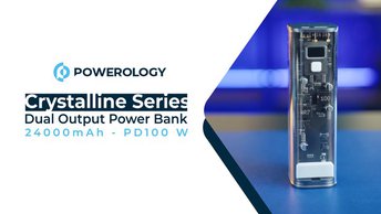 Powerology 24000mAh Crystalline Series PD100 W Dual Output Power Bank - Black